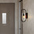Retro Wood Base Iron Glass Shade Led 3 Step Dimming Nordic Wall Lights