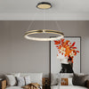 Simple Circles Rings Three Step Dimming Brushed Gold Modern Chandelier