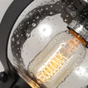 1 Light Seeded Glass Globe Led Outdoor Wall Lantern With Curved Arm