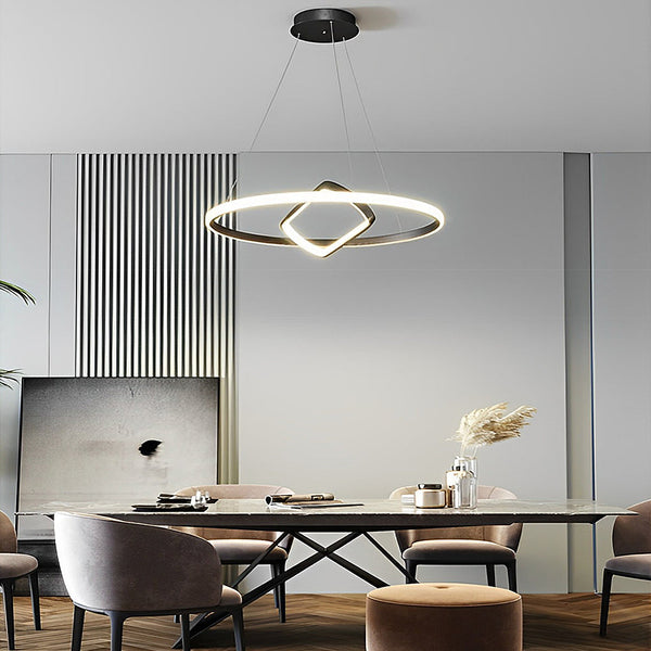 Round Oval Led Black Chandelier Li002236