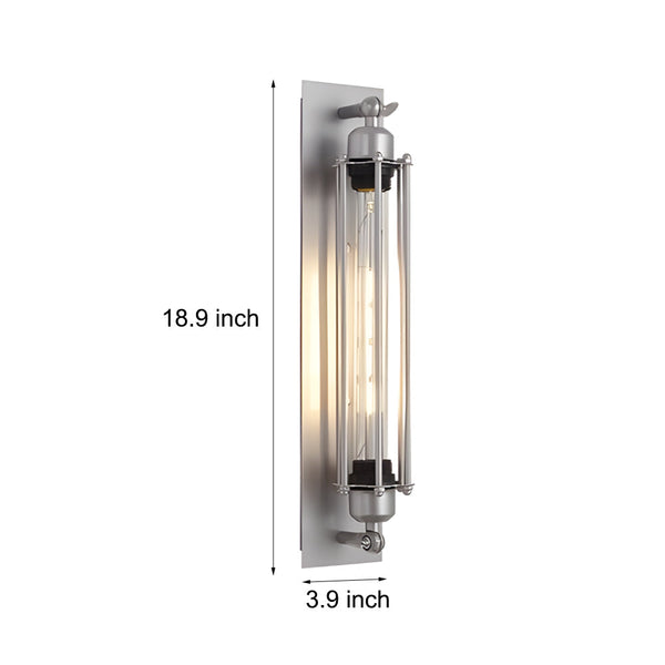 Industrial Vintage Flute Iron 1 Light Wall Lamp Chrome