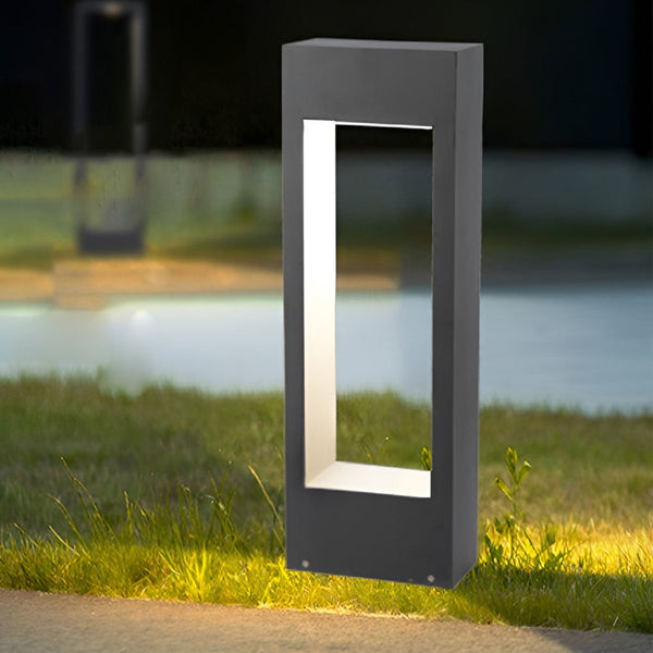 Hollow Square Waterproof Led Black Outdoor Lawn Light