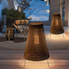 Rattan Shaded Tripod Metal And 1 Light Outdoor Floor Lamp