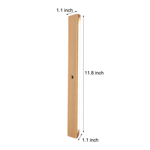 Wood Rectangle Motion Sensor Magnetic Cabinet Lights Led Rechargeable Night Light