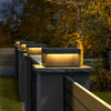 Square Led Hardwired Solar Outdoor Pier Mount Lantern Post Light Black