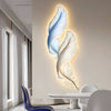 Feathers Creative Luxury Decorative Painting Usb Remote Led Wall Lights