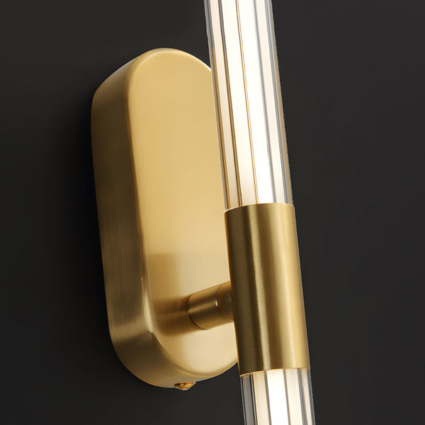 Acrylic Tube Tall Linear Wall Semi Flush Mount Sconce