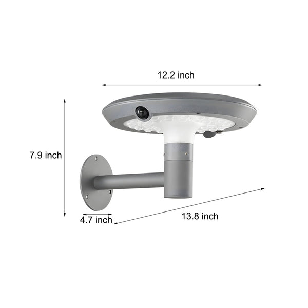Round Solar Powered Led Outdoor Wall Light With Motion Sensor
