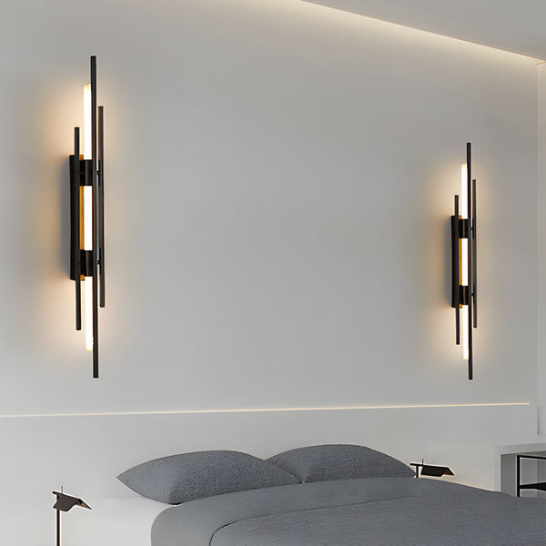 Long Strips Grille Iron Acrylic Simple Modern Led Wall Light Fixture