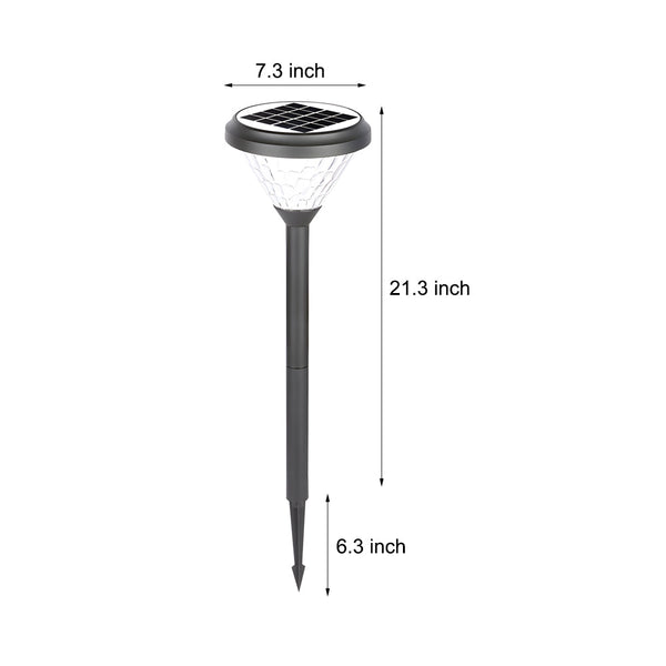 Black 27 6 Inch H Solar Led Path Lights With Stake