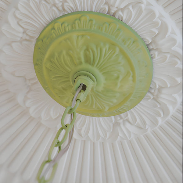 Modern Pastoral Green Flower Hanging Chandelier 3 6 8 Light