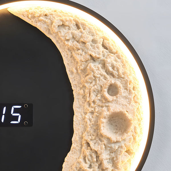 Moon Led Wall Light Wall Digital Clock Astronaut Decor 3 Color Wall Lamp