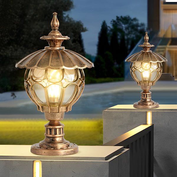 Flower Ball Outdoor Pillar Lamp Ha083712