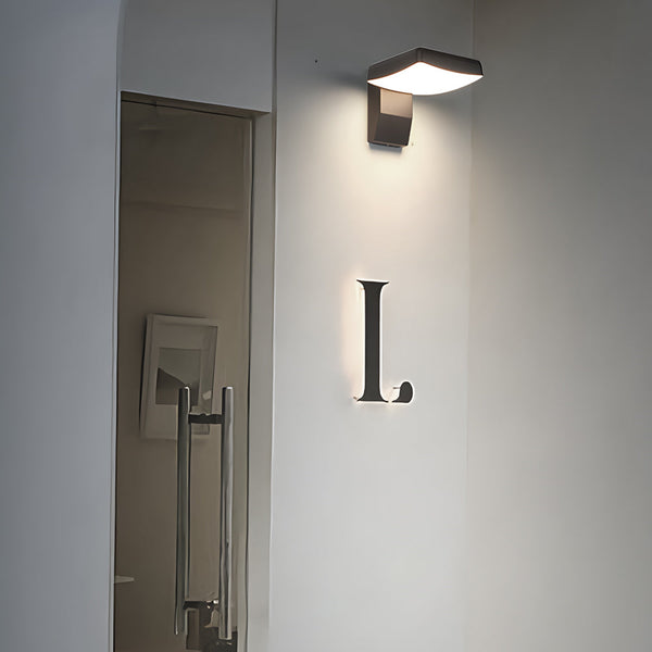 Black Motion Sensor Outdoor Wall Light Rotatable