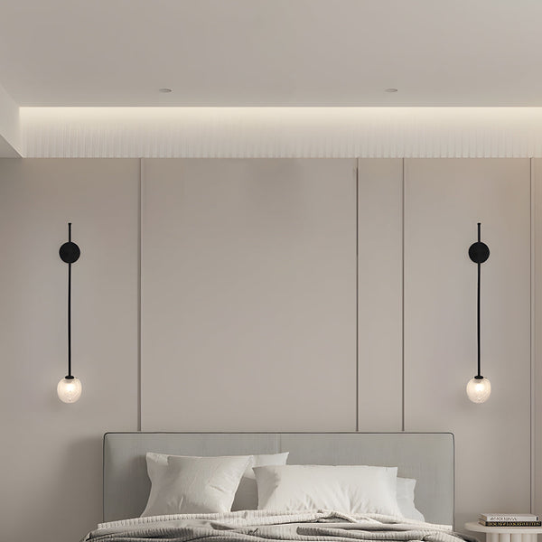 1 Light Glass Bubble Globe Slim Wall Light