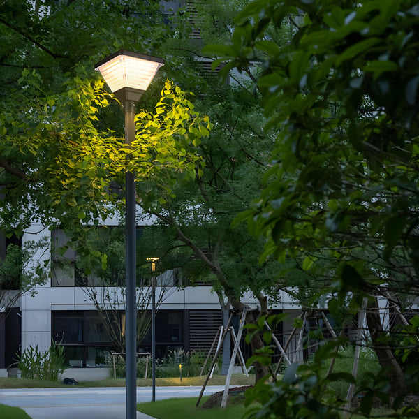 1 Light Black 98 In 118 In Solar Led Square Post Street Light