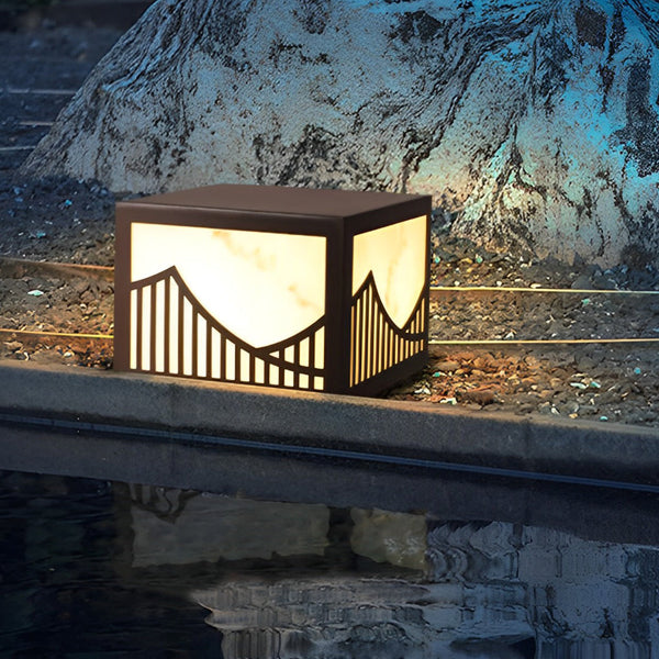 Mountain Scenery Modern Solar Post Light Li002225
