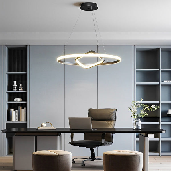 Round Oval Led Black Chandelier Li002236