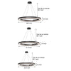 Black Glass Dimmable Led Ring Pendant Chandelier