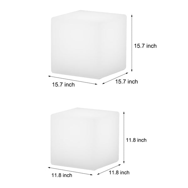 Waterproof Luminous Square Cubes Led White Usb Solar Outdoor Floor Lamp