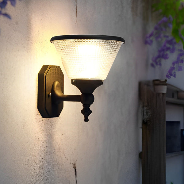 1 Light Black Led Dusk To Dawn Solar Outdoor Wall Light