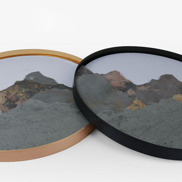 Round Mountain Scenery Painting Wall Light Li002574