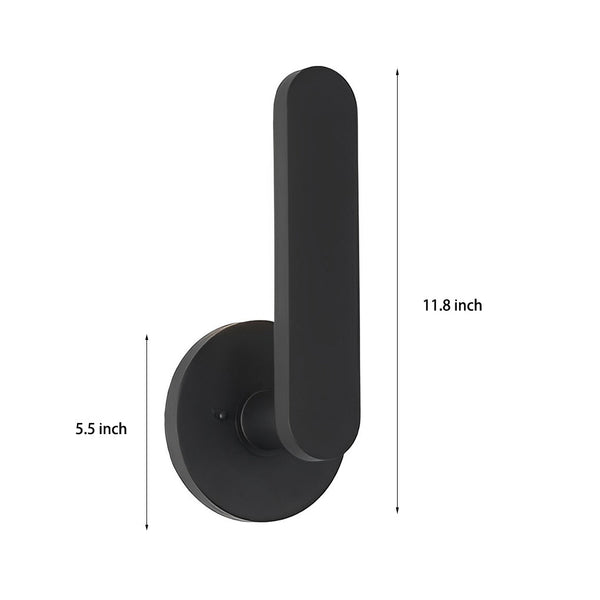 12 In High Matte Black Aluminum Armed Led Outdoor Wall Light