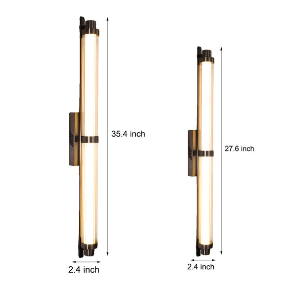 Modern Long Acrylic Tube Led Metallic Indoor Sconce Wall Lamp 27 55 35 43