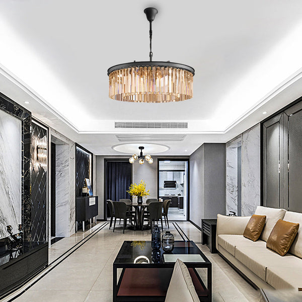 Round Metal Crystal Chandelier Ha084687