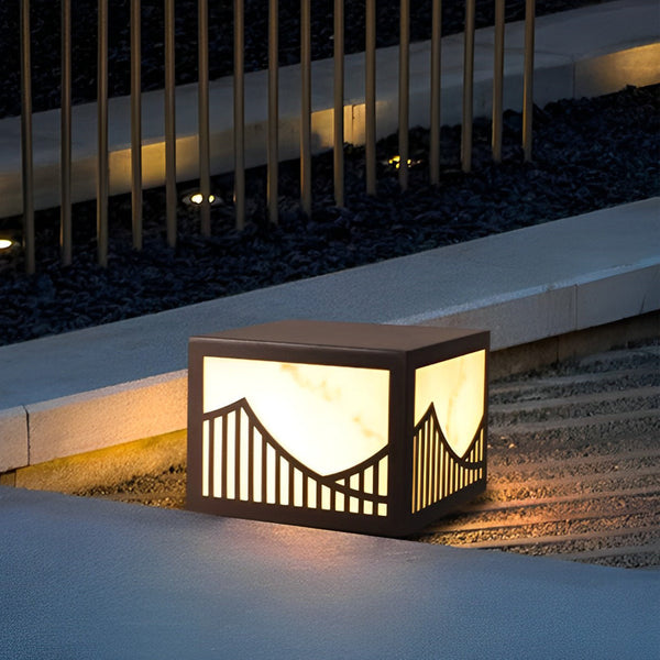Mountain Scenery Modern Solar Post Light Li002225