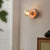 Round Square Vintage Walnut Wood Wall Lamp 1 Light With Pull Chain Switch