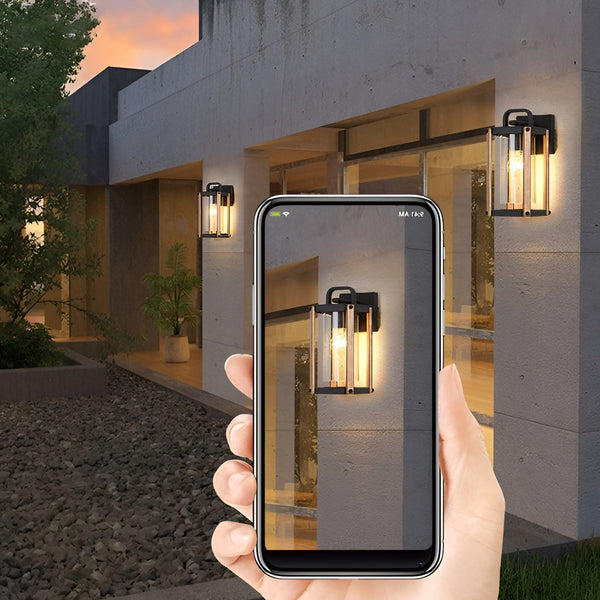 Lantern Shaped Waterproof Glass Industrial Outdoor Wall Sconce Lighting