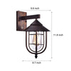 Waterproof Retro Iron Glass Motion Sensor Black Modern Outdoor Wall Lights