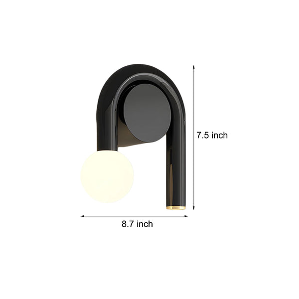 2 Light Arched Iron U Shaped Line Wall Sconce Led Matte Black Bathroom Vanity Lights