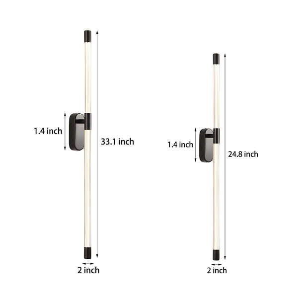 Acrylic Tube Tall Linear Wall Semi Flush Mount Sconce