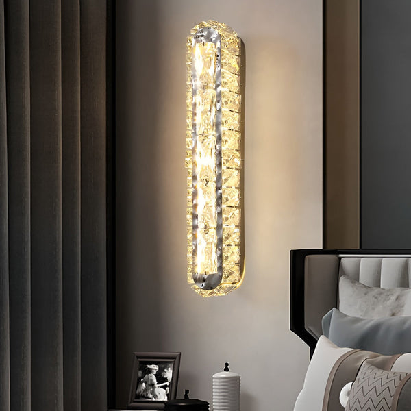 Double Strip Three Step Dimming Light Led Crystal Modern Wall Lamp Wall Sconce Lighting