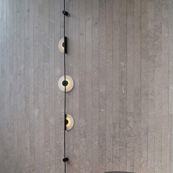 Alabaster Vertical Plug In Wall Sconce