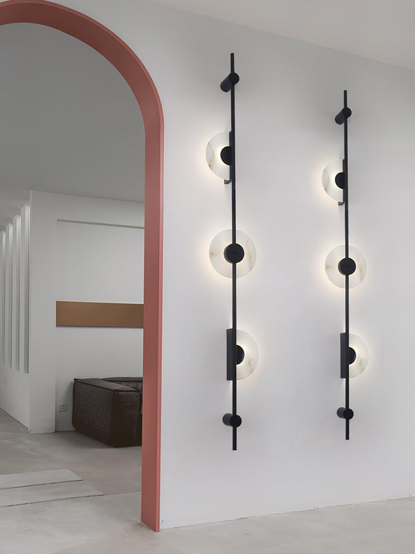 Alabaster Orb Vertical Wall Sconce