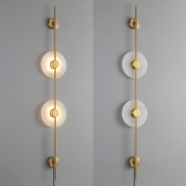 Alabaster Vertical Plug In Wall Sconce