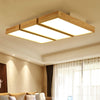 Modern Wood LED Ceiling Light, Round Acrylic Flush Mount for Bedroom and Living Room