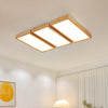 Modern Wood LED Ceiling Light, Round Acrylic Flush Mount for Bedroom and Living Room
