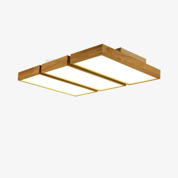 Modern Wood LED Ceiling Light, Round Acrylic Flush Mount for Bedroom and Living Room