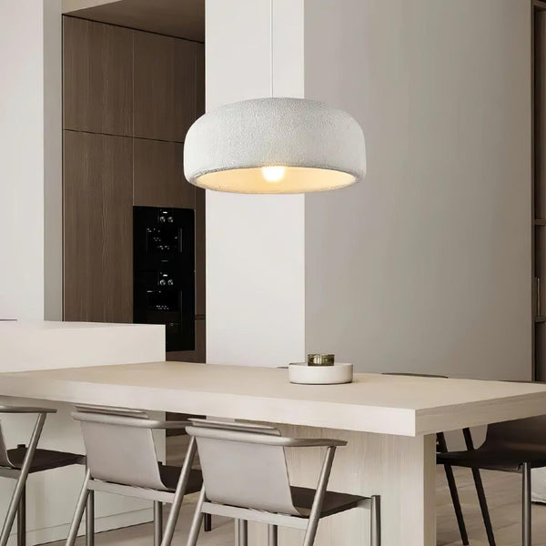 White Bottle Cap Pendant Light, Modern Minimalist Hanging Lamp for Kitchen Island and Dining Room