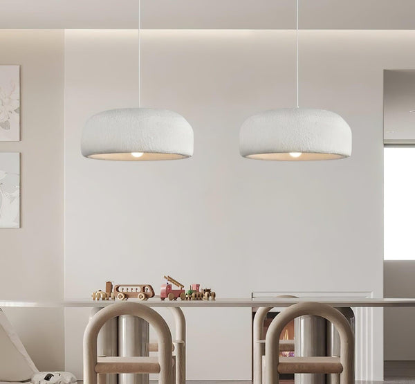 White Bottle Cap Pendant Light, Modern Minimalist Hanging Lamp for Kitchen Island and Dining Room