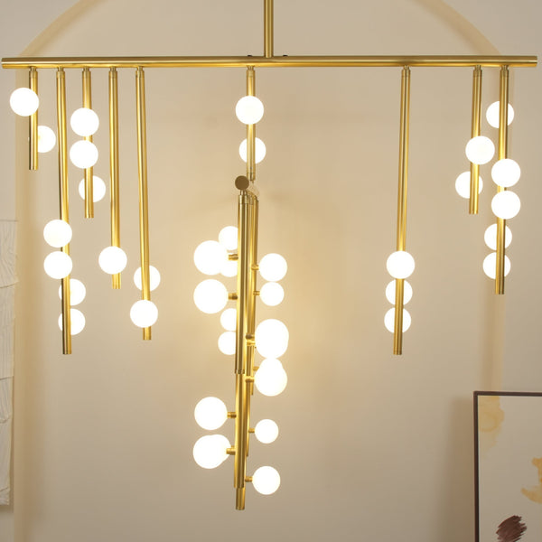 Brass Glass Drop Candelabrum Chandelier