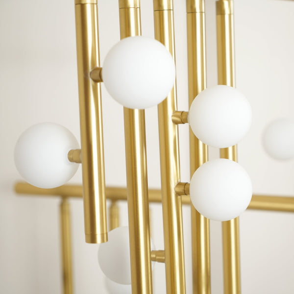 Brass Glass Drop Candelabrum Chandelier