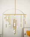 Brass Glass Drop Candelabrum Chandelier