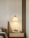 Brass Pleated Ceramic Pendant Lamp
