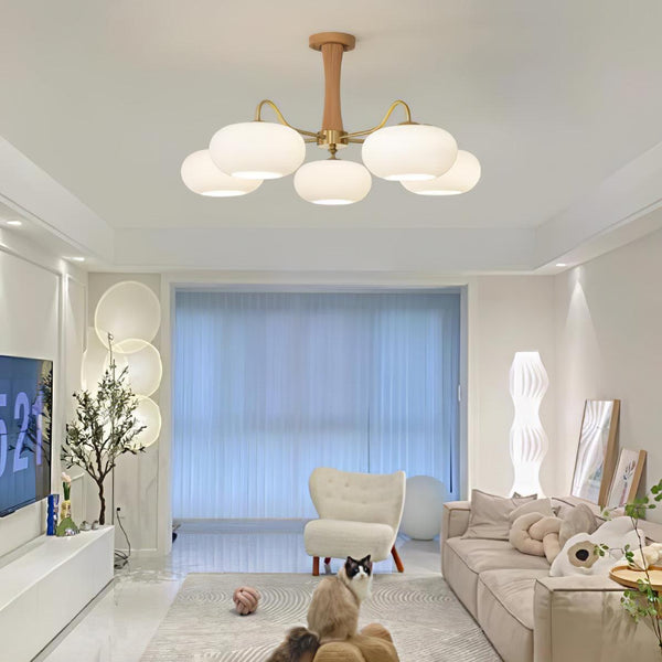 Brass Wooden Persimmon Ceiling Lamp