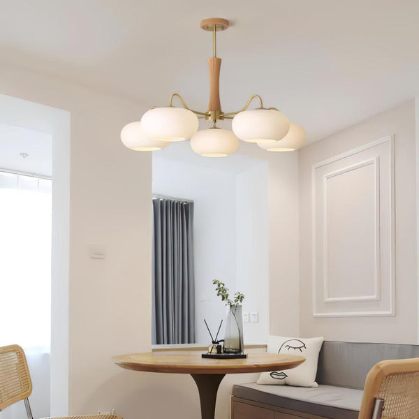 Brass Wooden Persimmon Ceiling Lamp